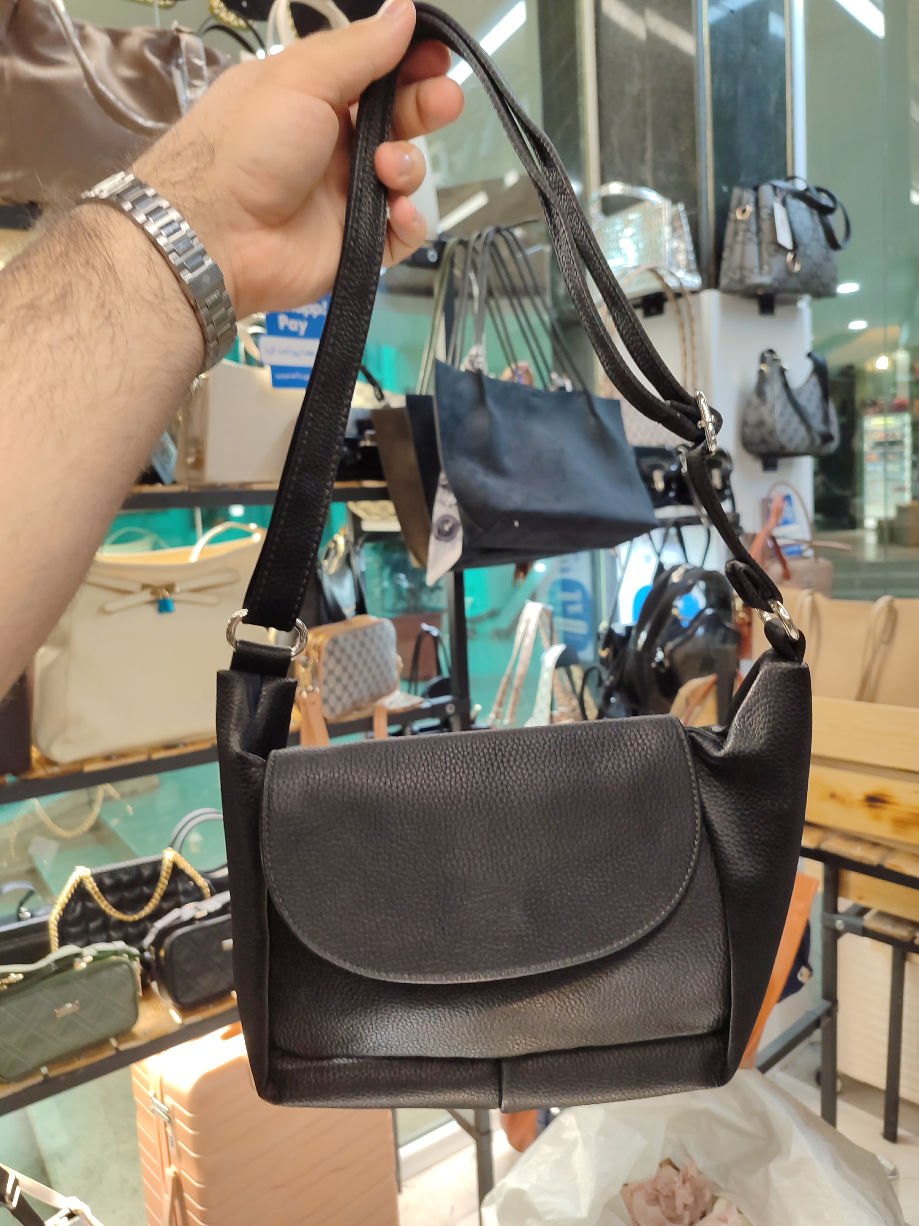 کیف دوشی پارچه ای متالیک صنعتی شاینداربسیارسبک